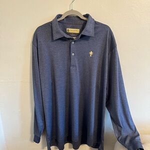 Donald Ross Honors Course Long Sleeve Golf Polo | Blue | Members Club